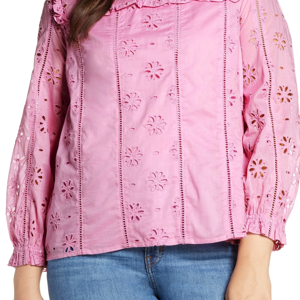 J. crew Ruffle Neck top - Picture 4 of 7